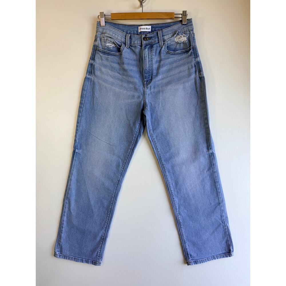 Studio Blue High Rise Straight Leg Jeans Distressed Light Wash Size 29